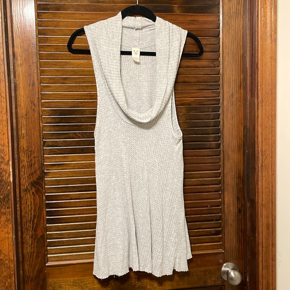 Free People Grey Swing It Cowl Neck Sleeveless Top - Picture 4 of 9